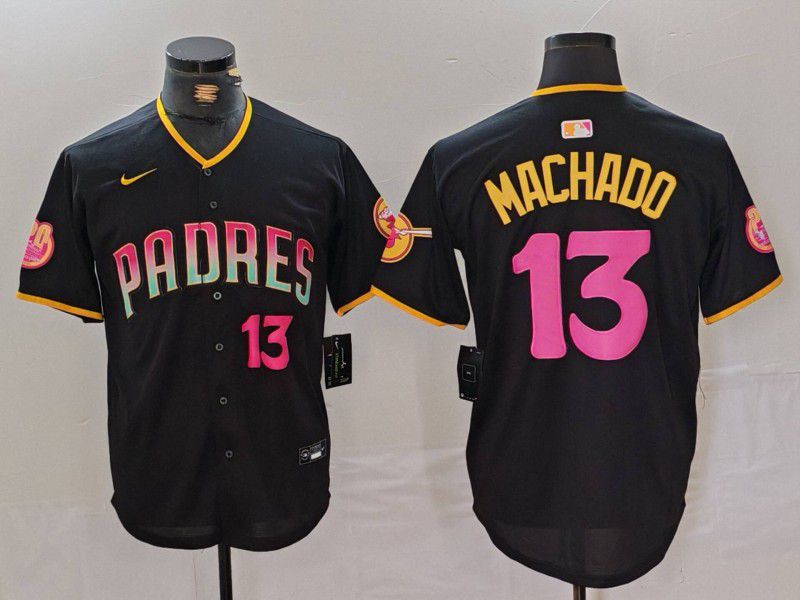 Men San Diego Padres #13 Machado Black Jointly 2024 Nike MLB Jersey style 3->washington commanders->NFL Jersey